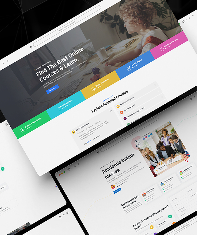 Eğitim yönetimi tanıtım web sitesi - kurumsal eğitim platformu | Education management promotional website - corporate education platform